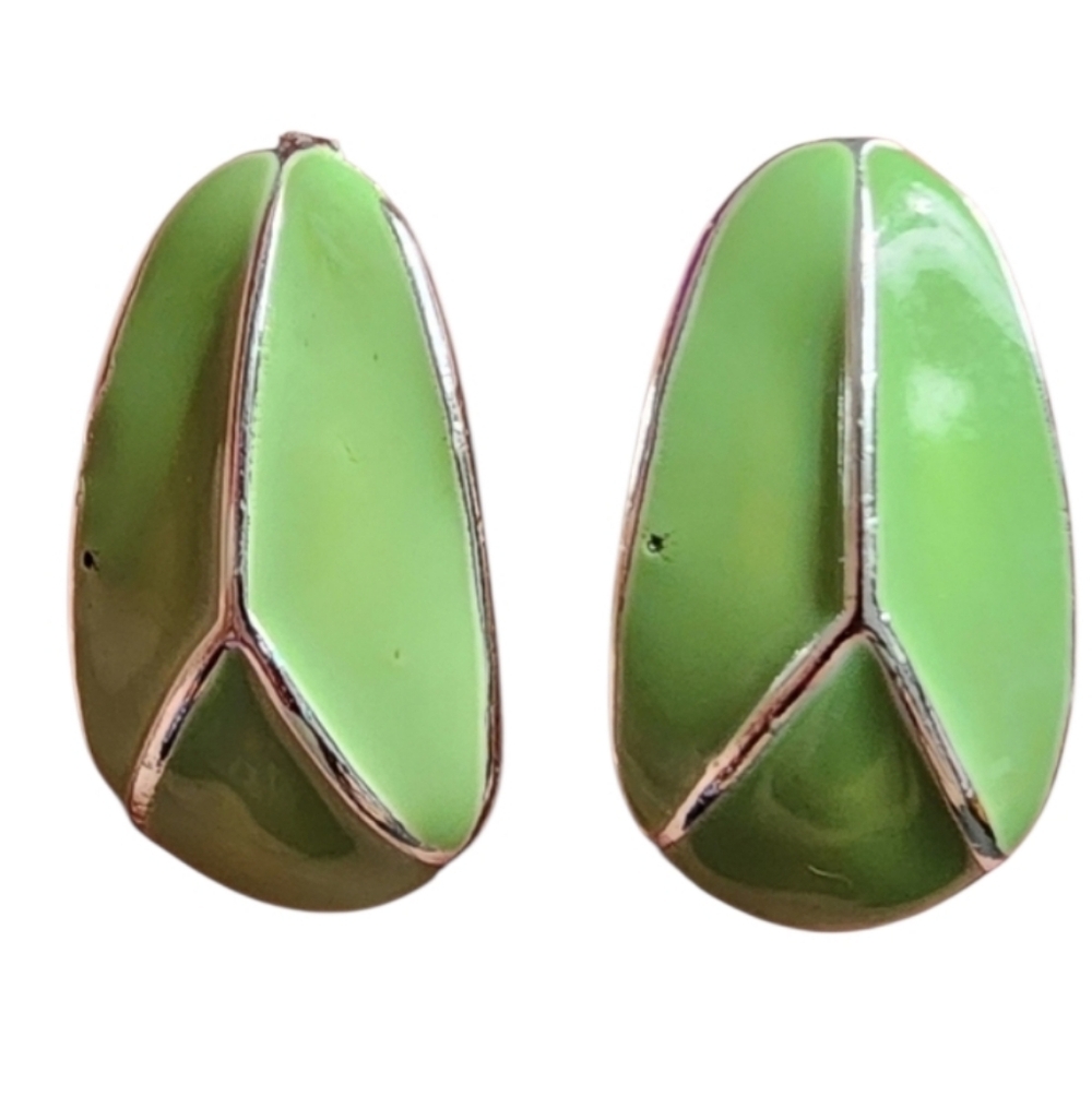 💥4 For $20💥Mint Green Geometric Earrings Silver Trim